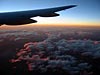 Clouds tipped with the setting sun, 39000 feet above utah