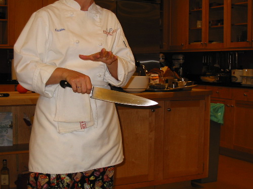 showing proper knife handling